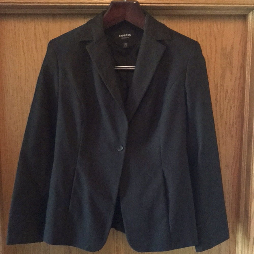 Express Black One Button Fitted Jacket - image 1